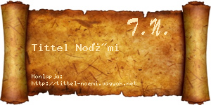 Tittel Noémi névjegykártya